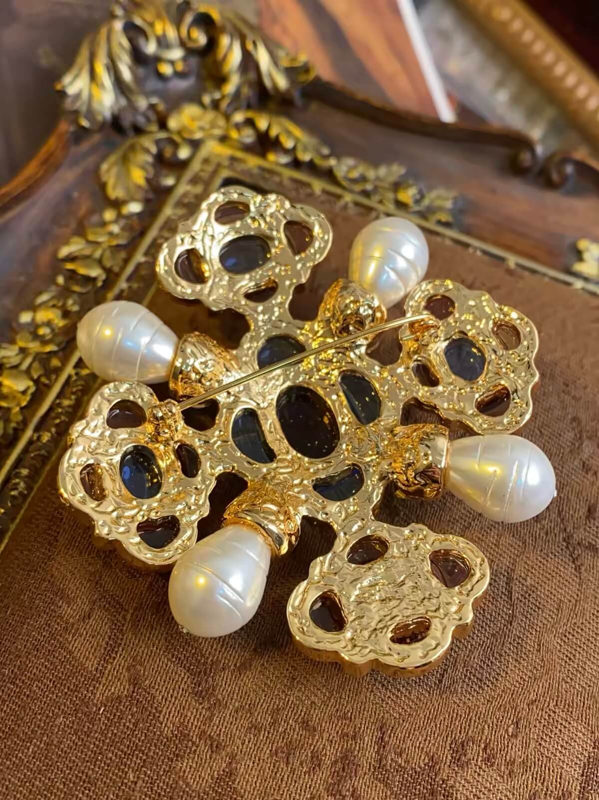 Medieval Byzantine Cross Medal Renaissance Vintage Brooch Pin
