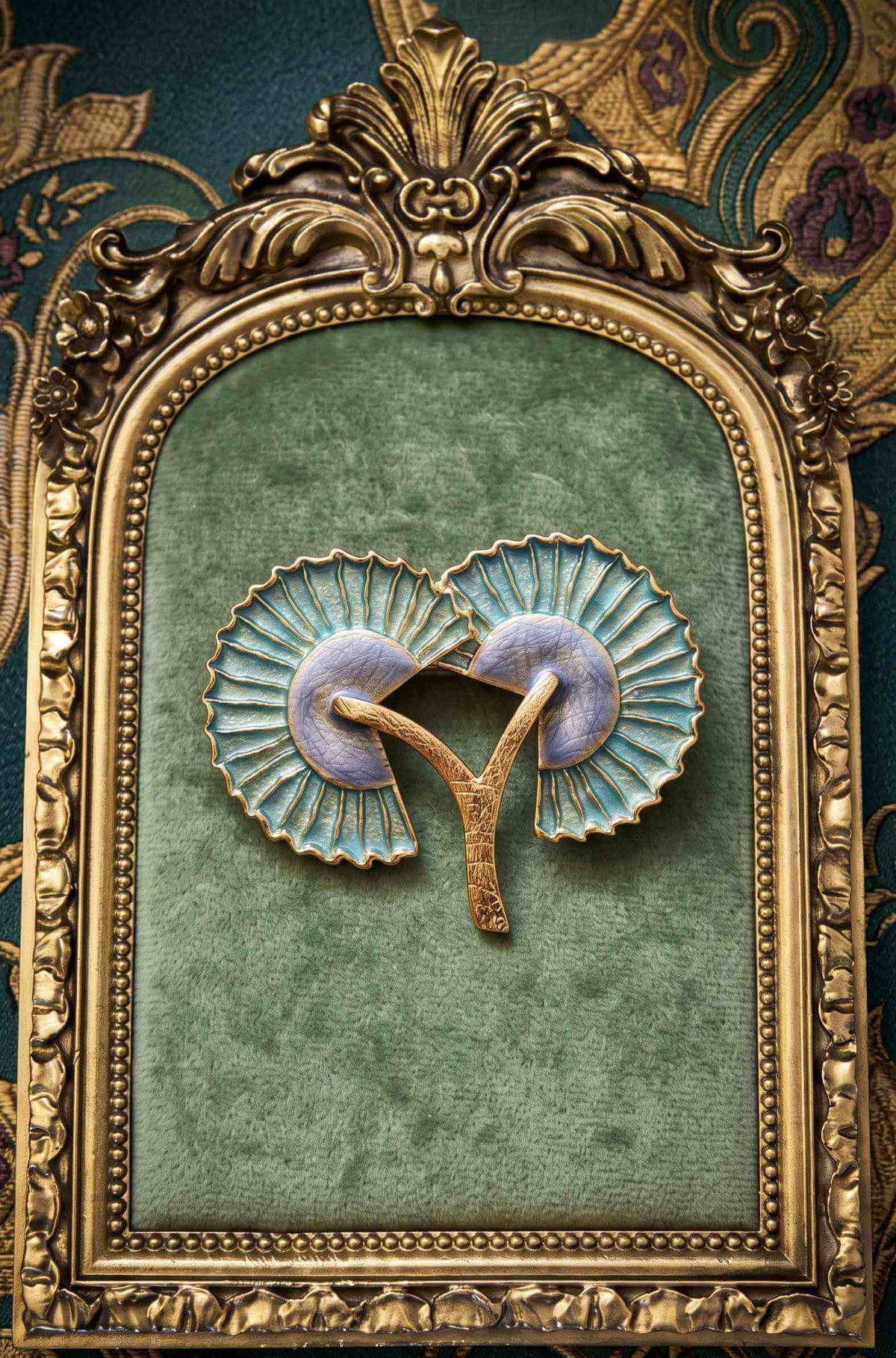 Art Deco Enamel Floral Vintage Brooch Pin