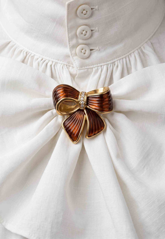 Art Deco Joan Rivers Vintage Bow Brooch Pin