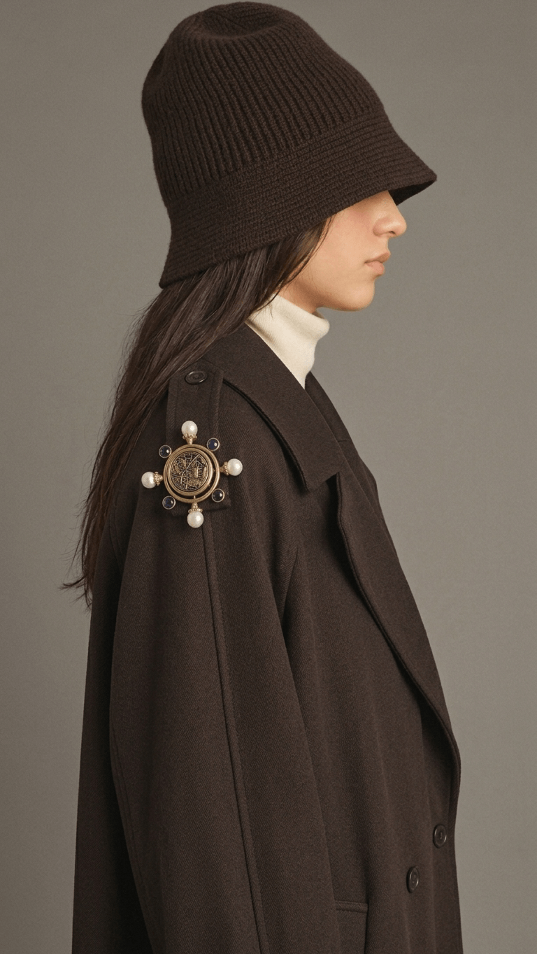 Elizabeth Locke Nautical Ship's Wheel Antique Pearl Brooch Pins