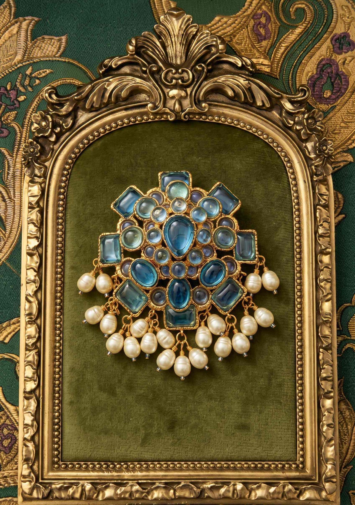 Medieval Byzantine Pearl Renaissance Vintage Brooch Pin