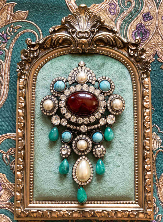 Renaissance Baroque Victorian Etruscan Vintage Brooch Pin
