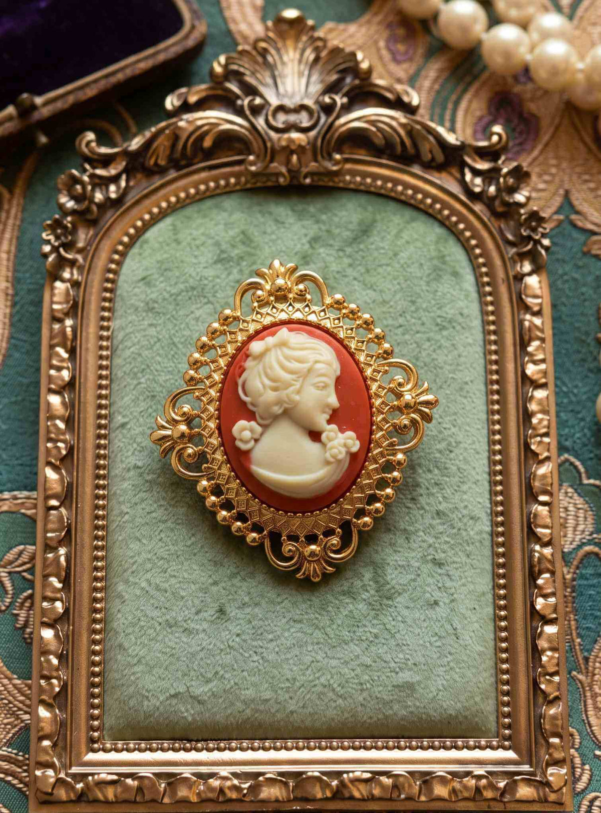 Victorian Relief Cameo Pendant Brooch Pin